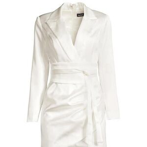 Lavish Alice White Satin Wrap Dress